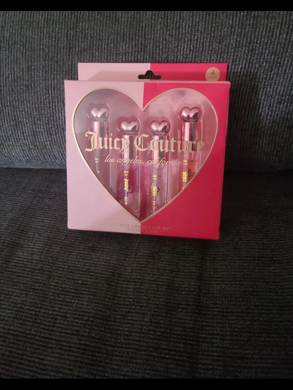 Juicy Couture Pink and Hot Pink Heart Lip Gloss Set